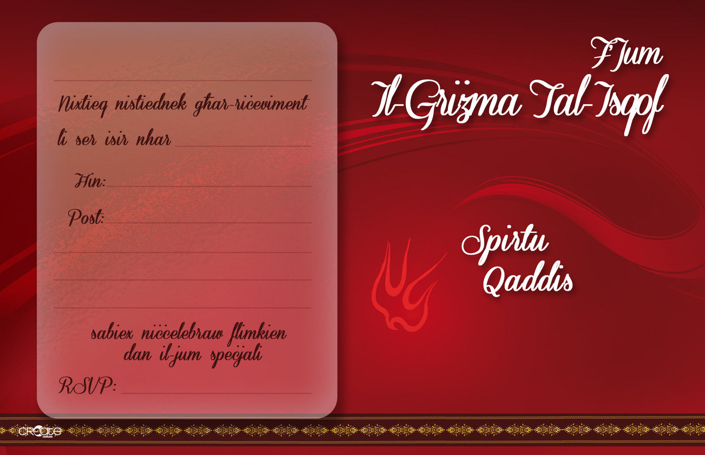 Holy Confirmation Invites Design 7 (Open)