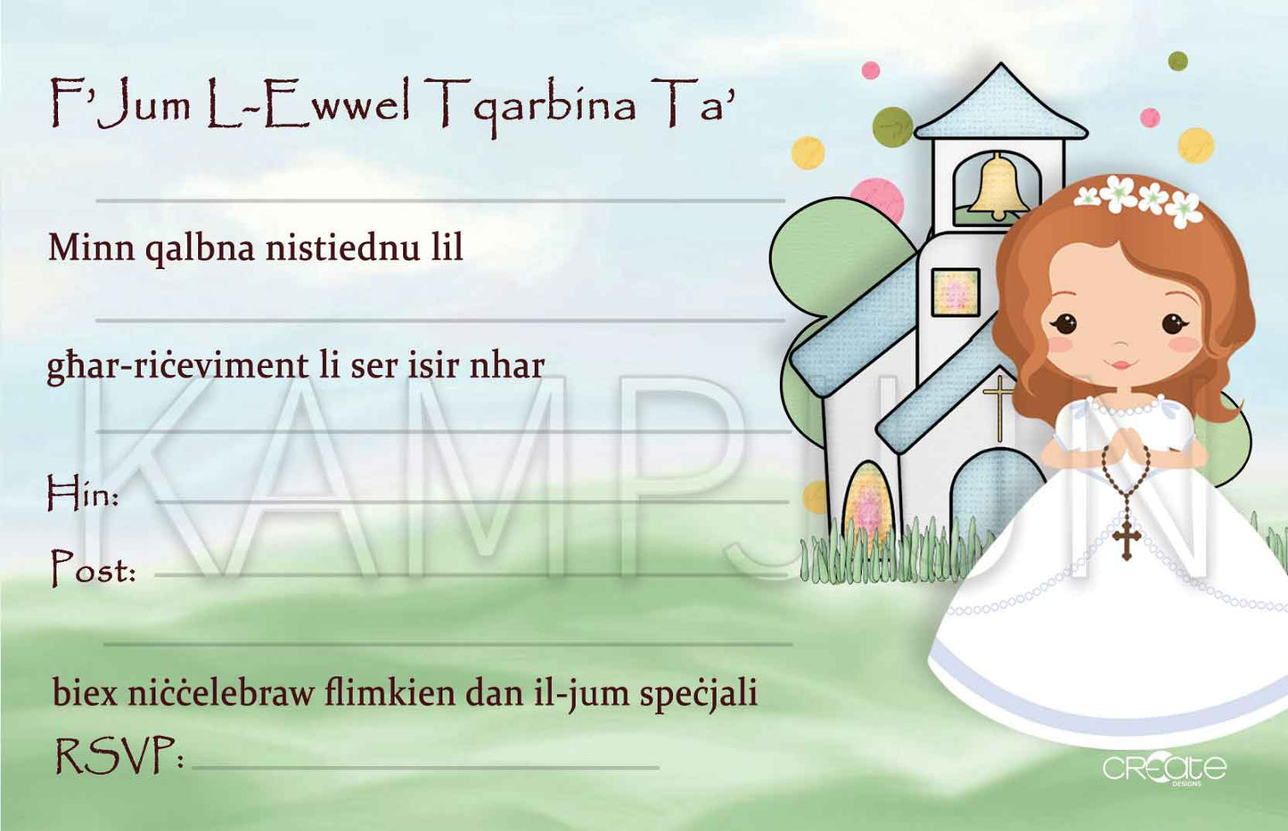 Holy Communion Invites Design 17