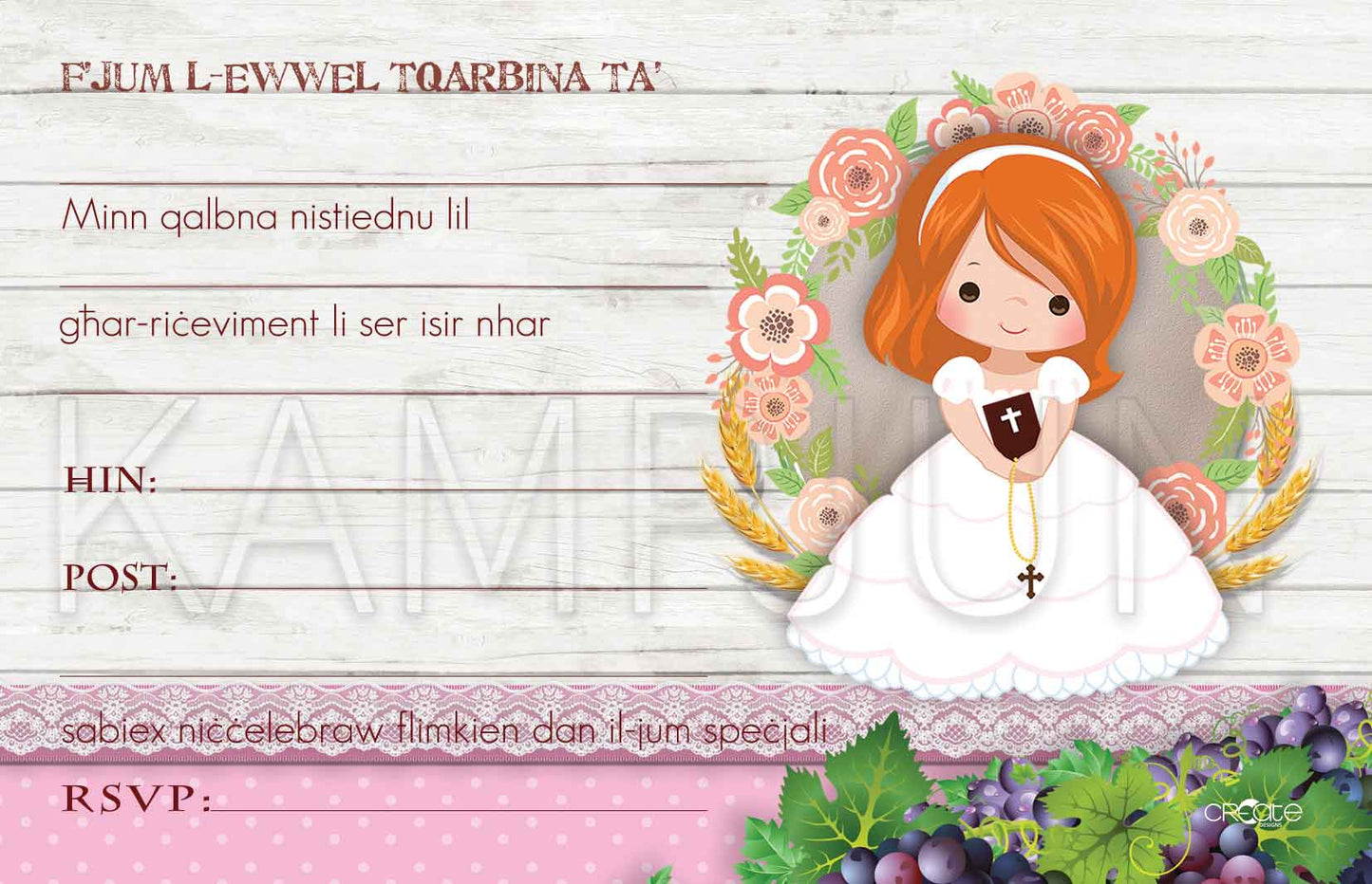 Holy Communion Invites Design 19