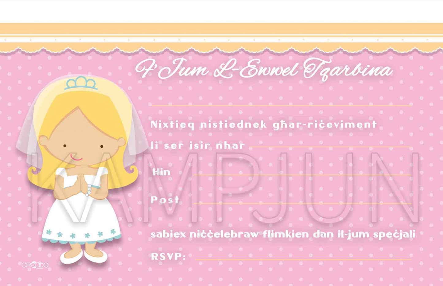 Holy Communion Invites Design 9