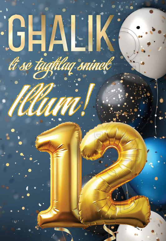 12 Birthday Card Male (Twelve Years)