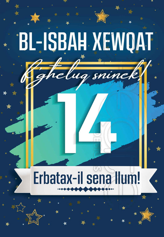 14 Birthday Card Male (Fourteen Years)