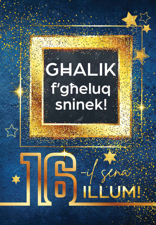 16 Birthday Card Male (Sixteen Years)