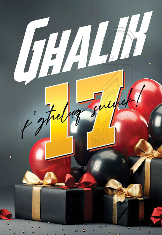 17 Birthday Card Male (Seventeen Years)