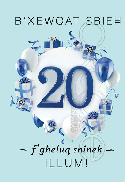 20 Birthday Card Female (Twenty Years)