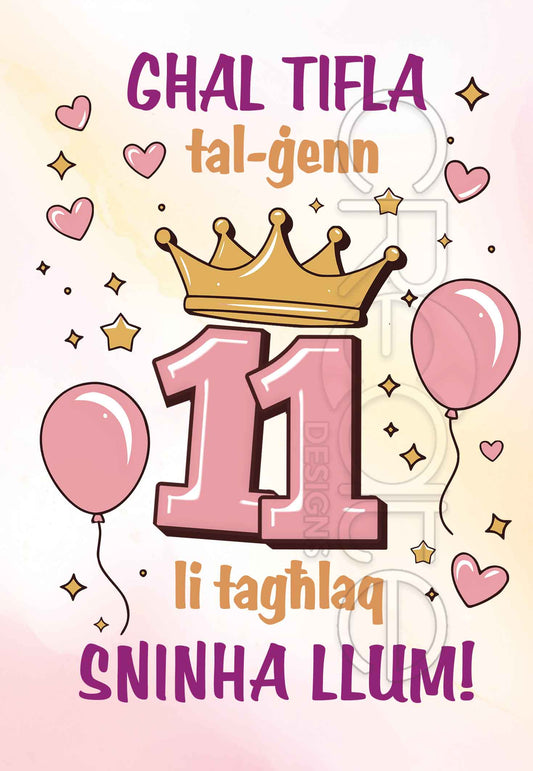 11 Birthday Card Female (Eleven Years)