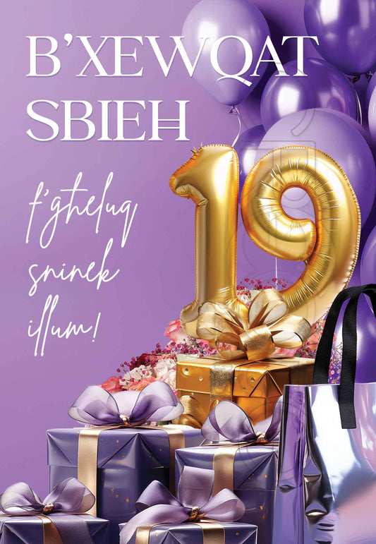 19 Birthday Card Female (Nineteen Years)