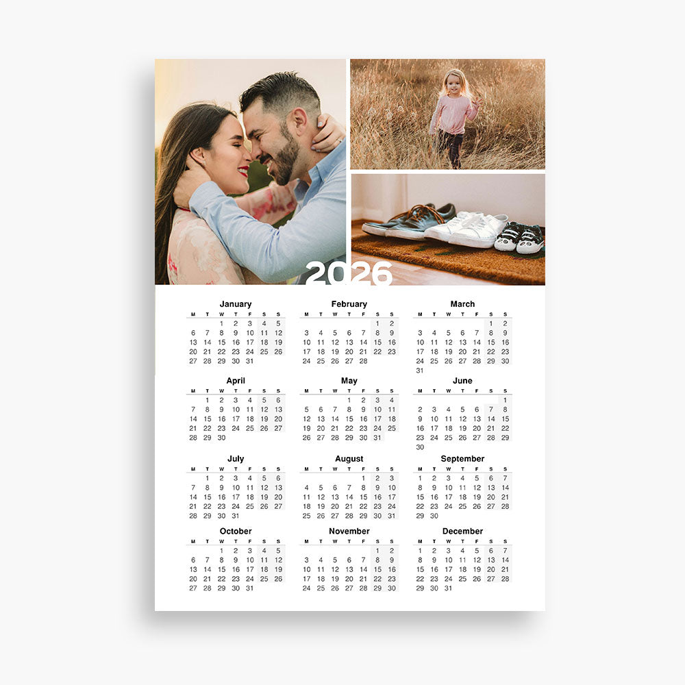 Personalised Photo A4 Page Calendar 2026 (English)