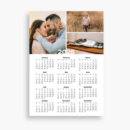 Personalised Photo A4 Page Calendar 2026 (English)