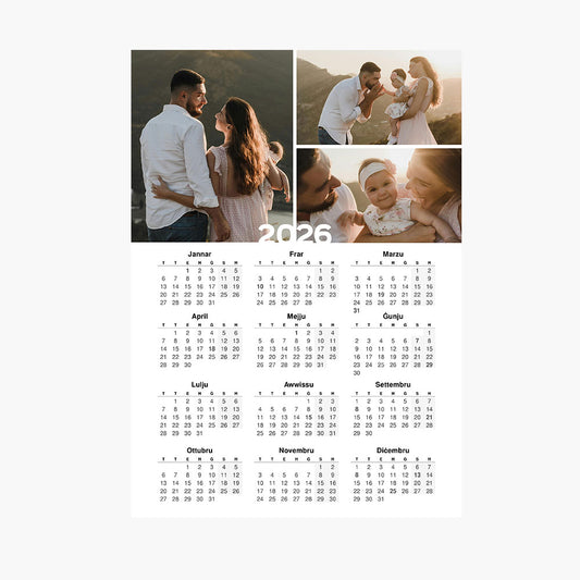 Personalised Photo A4 Page Calendar 2026 (Maltese)