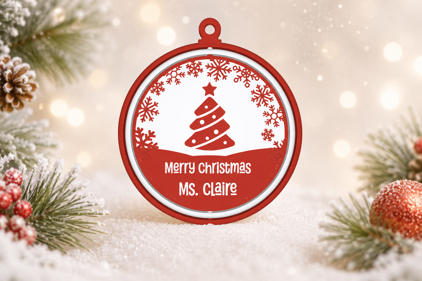 Personalised Christmas Ornament (Design 1)