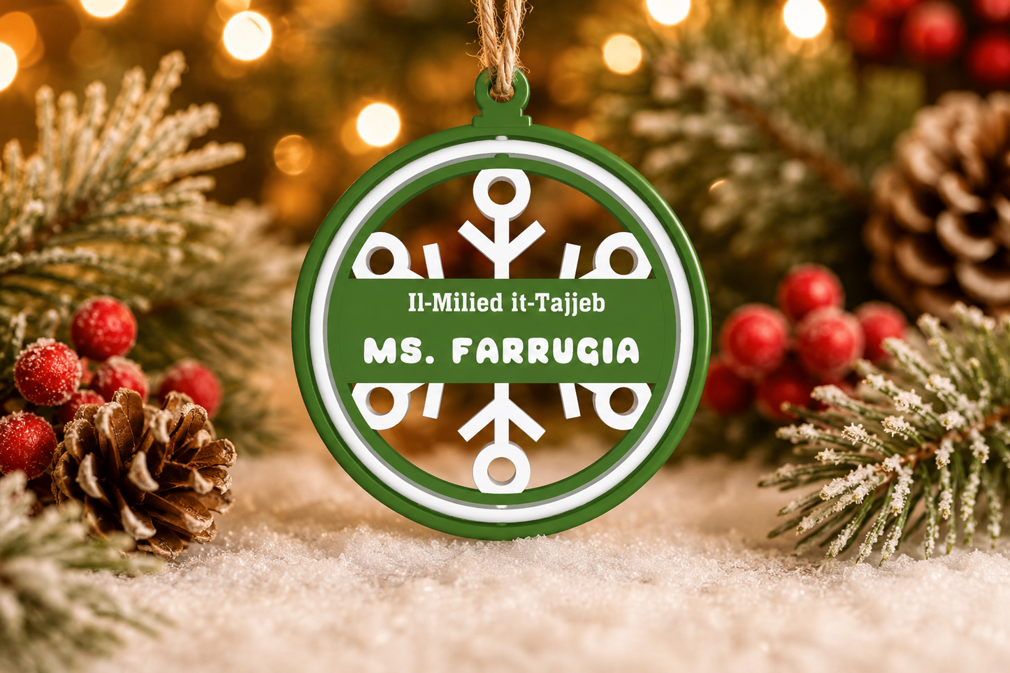 Personalised Christmas Ornament (Design 3)