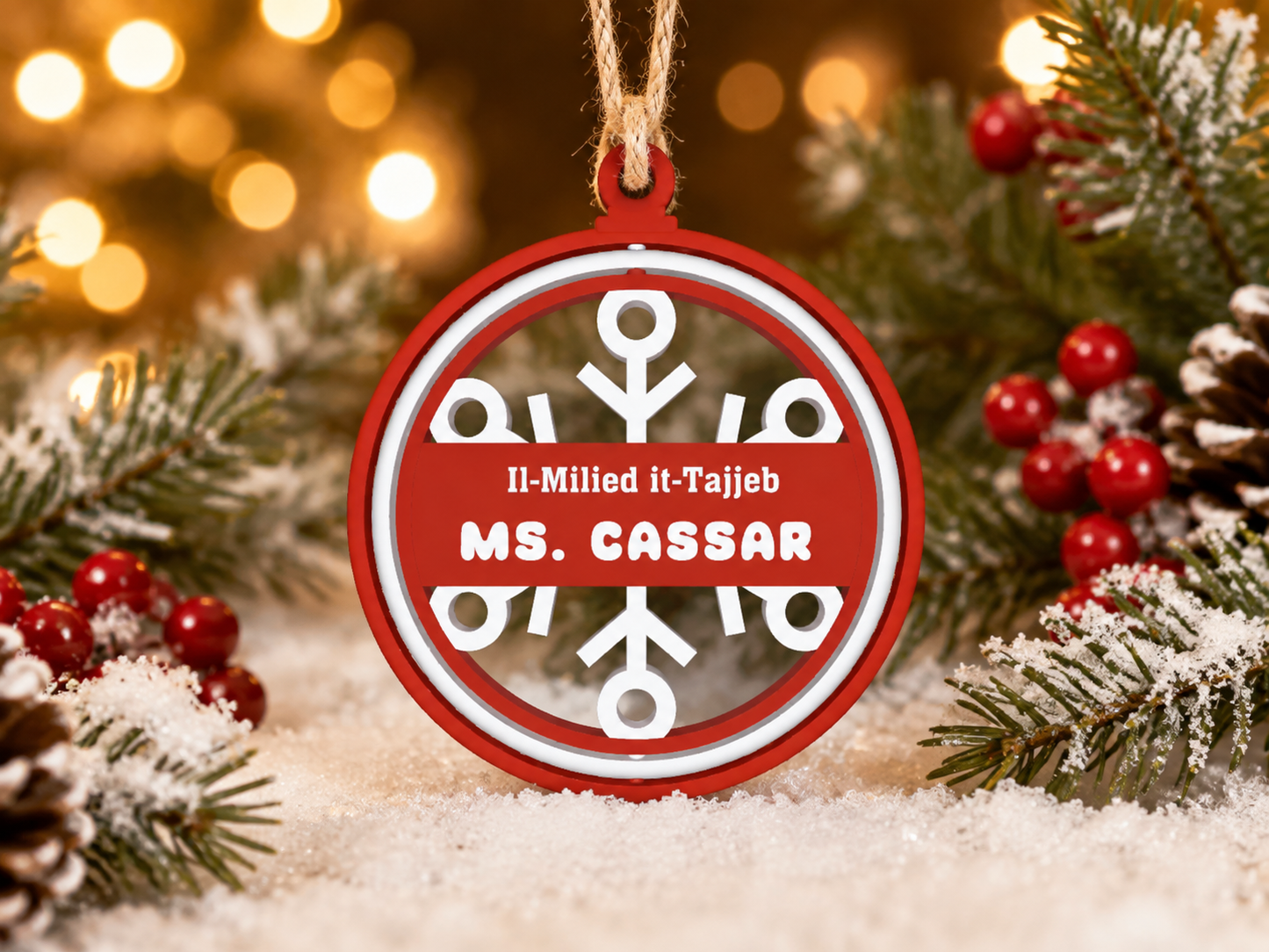 Personalised Christmas Ornament (Design 3)
