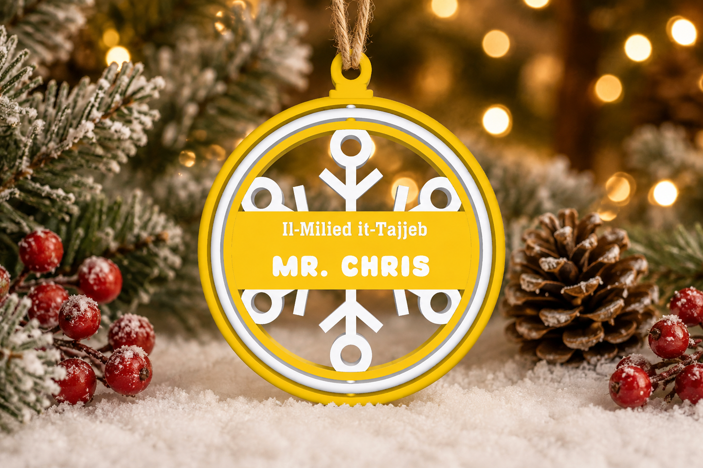 Personalised Christmas Ornament (Design 3)