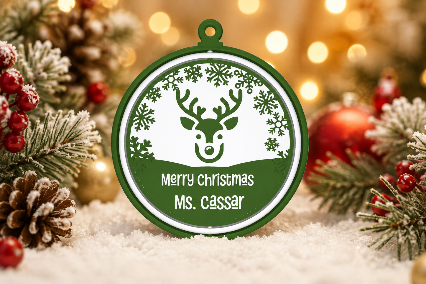 Personalised Christmas Ornament (Design 1)