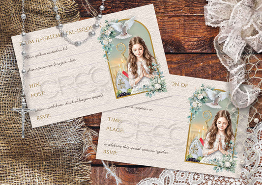 Holy Confirmation Invites Design 26 (Girl)