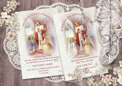 Holy Communion Commemorative Card (Santi) Design 10