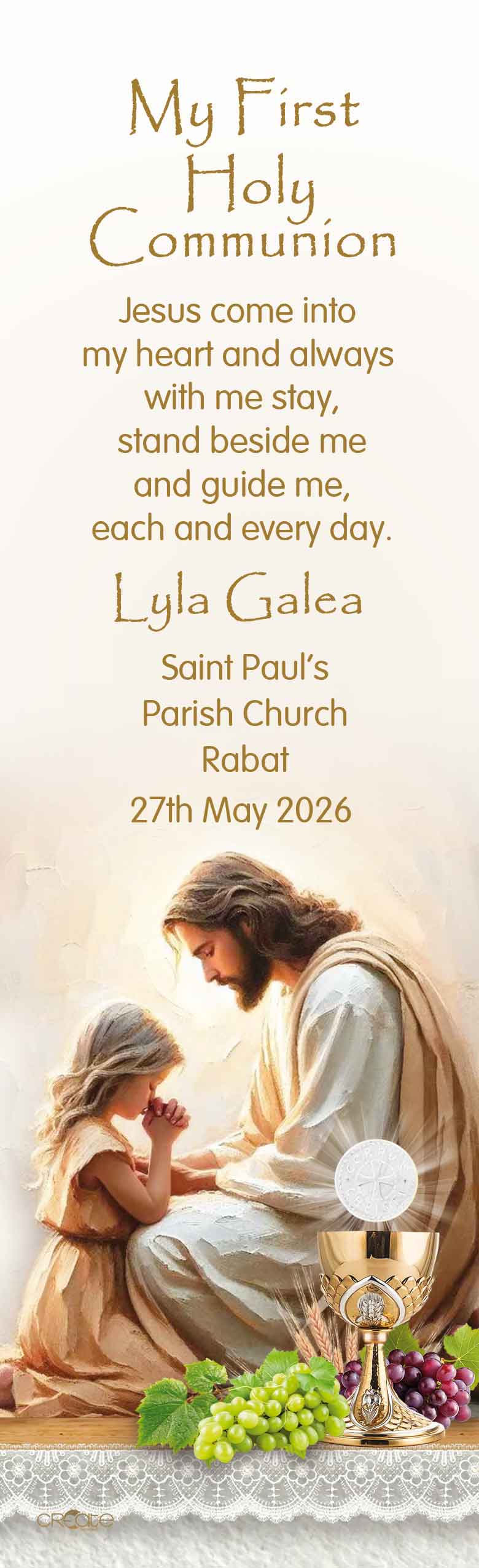 Holy Communion Bookmark (Design 23)