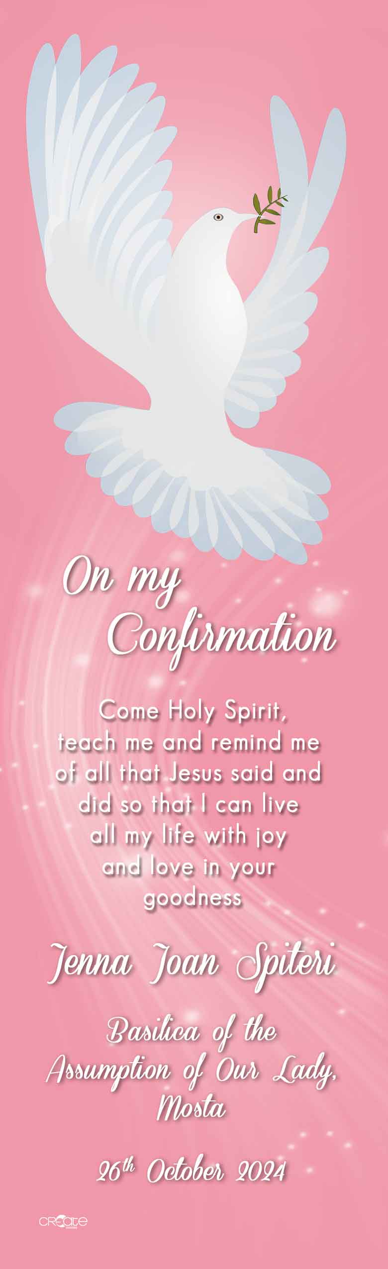Holy Confirmation Bookmark (Design 10)