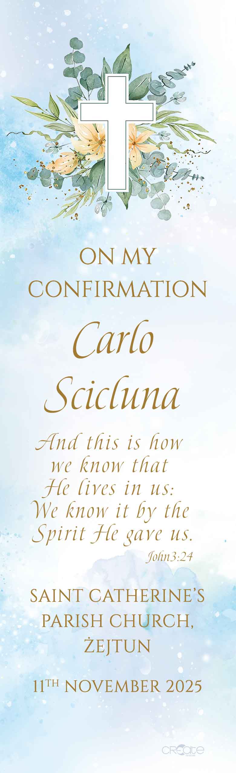 Holy Confirmation Bookmark (Design 24)