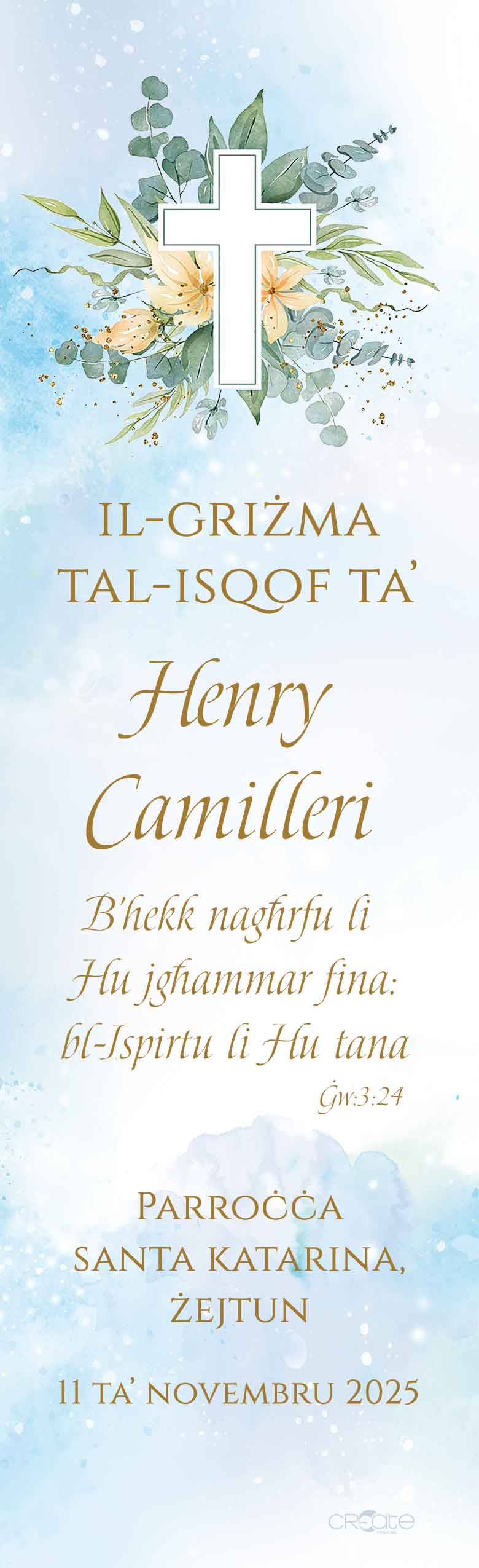 Holy Confirmation Bookmark (Design 24)