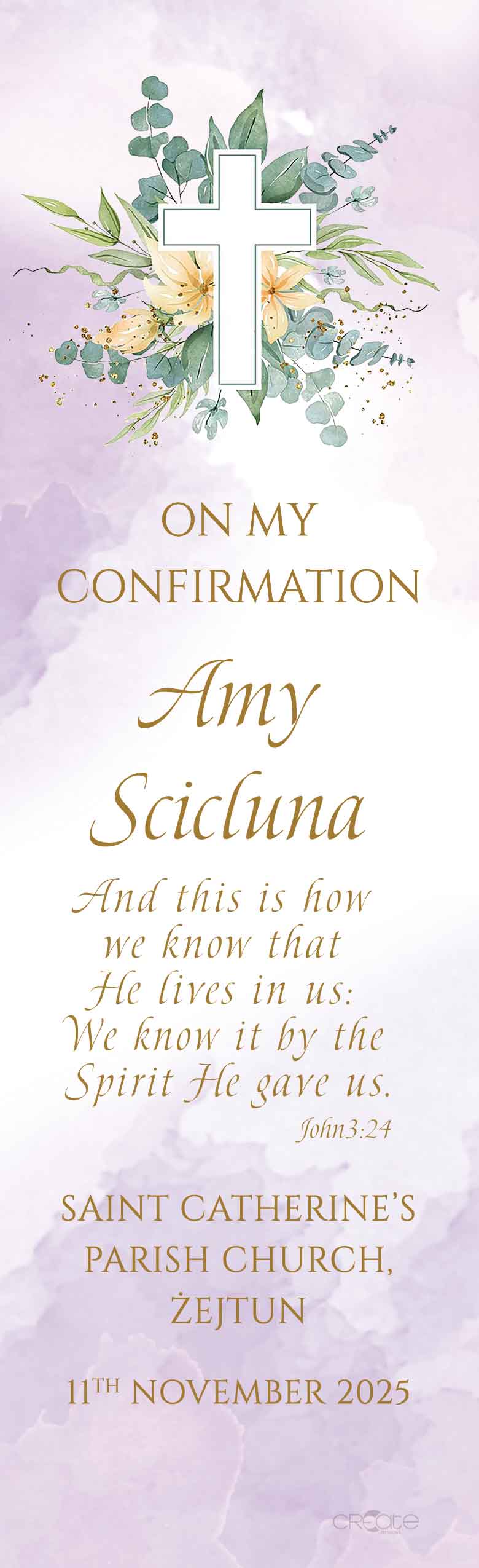 Holy Confirmation Bookmark (Design 24)