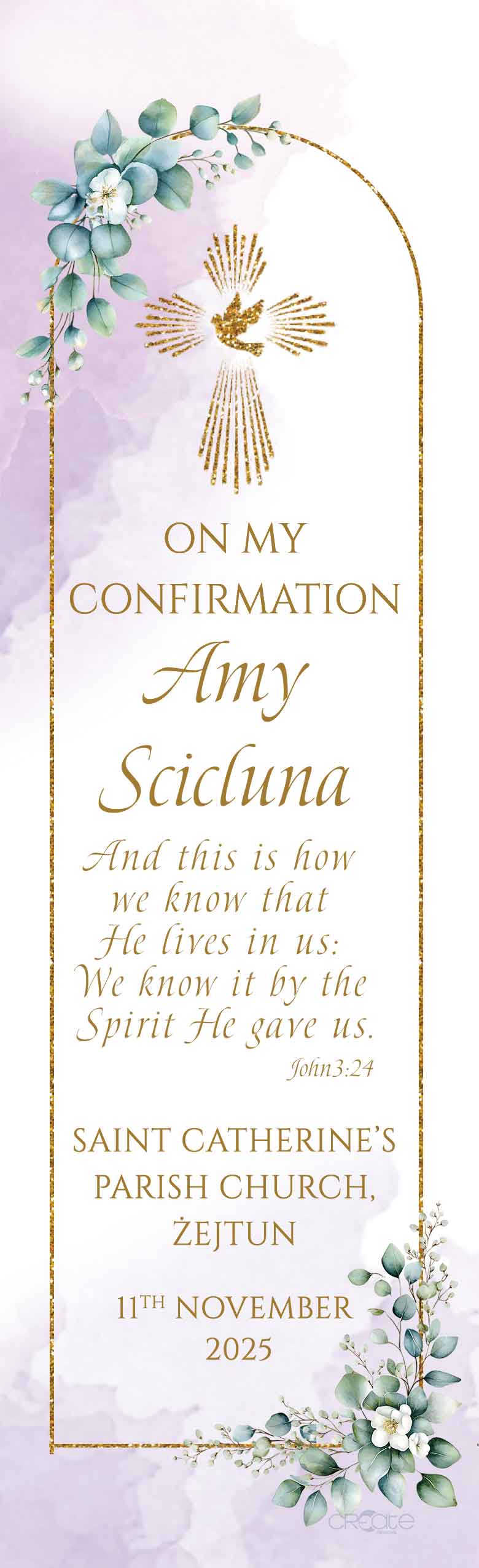 Holy Confirmation Bookmark (Design 25)