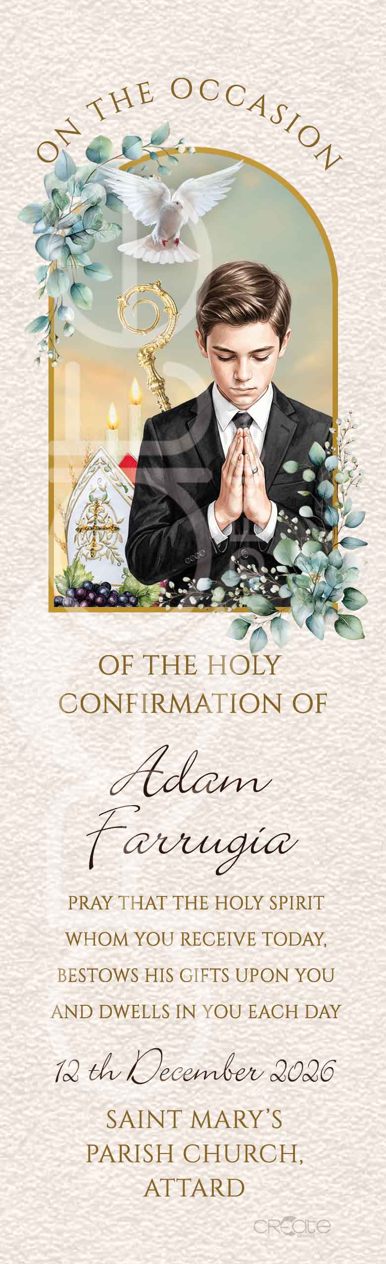 Holy Confirmation Bookmark (Design 26)