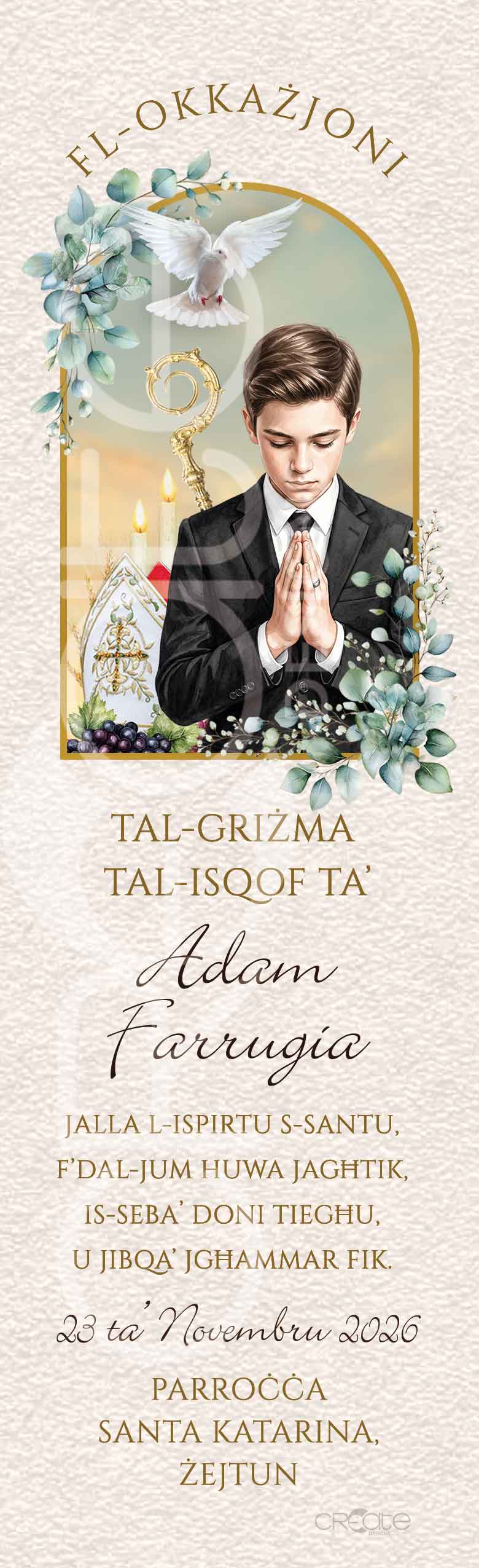 Holy Confirmation Bookmark (Design 26)