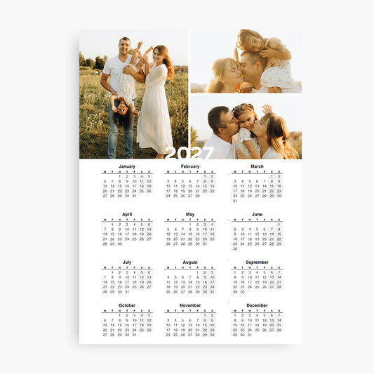 Personalised Photo A4 Page Calendar 2027 (English)
