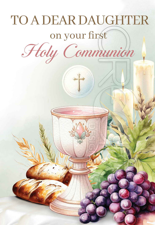 Holy Communion card for Daughter (English)