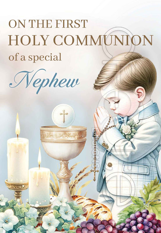 Holy Communion card for Nephew (English)