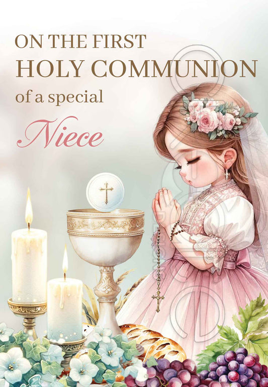 Holy Communion card for Niece (English)
