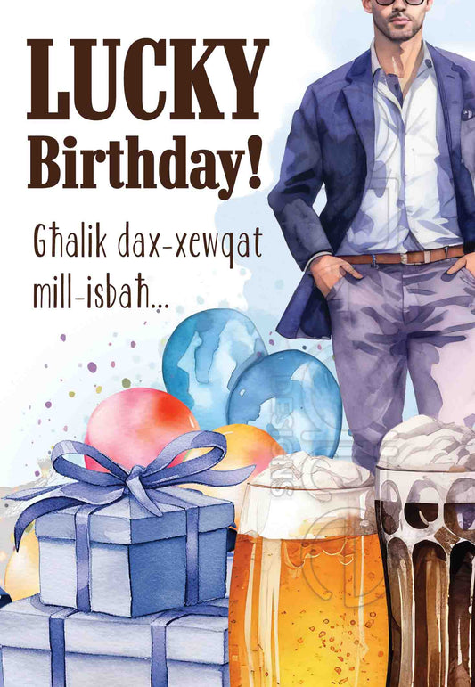 Lucky Birthday Card (Male)