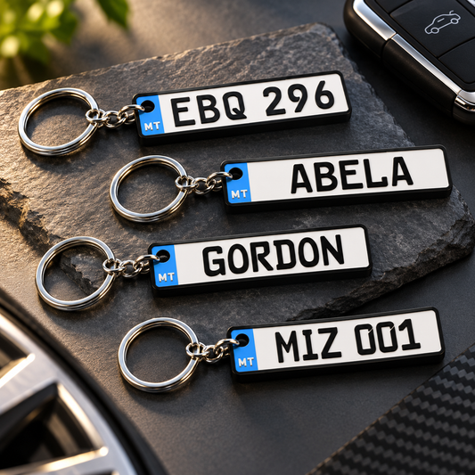 Personalised Number Plate Keychains
