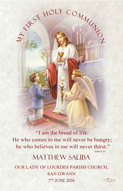 Holy Communion Commemorative Card (Santi) Design 10
