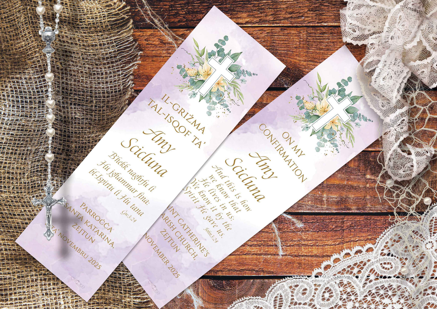 Holy Confirmation Bookmark (Design 24)