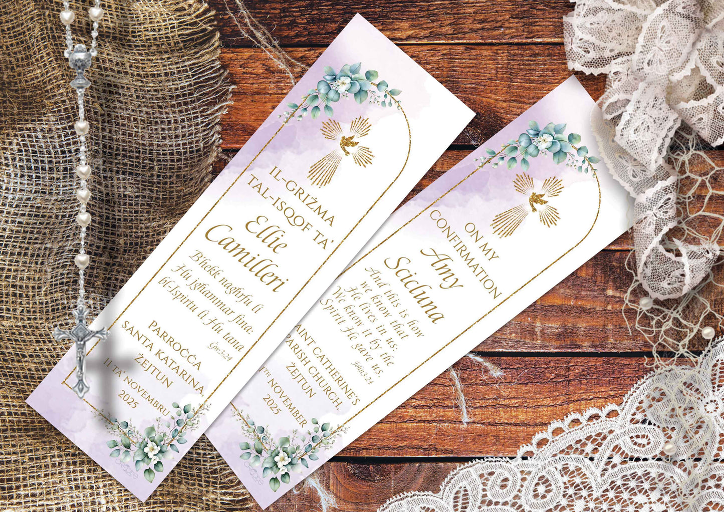 Holy Confirmation Bookmark (Design 25)