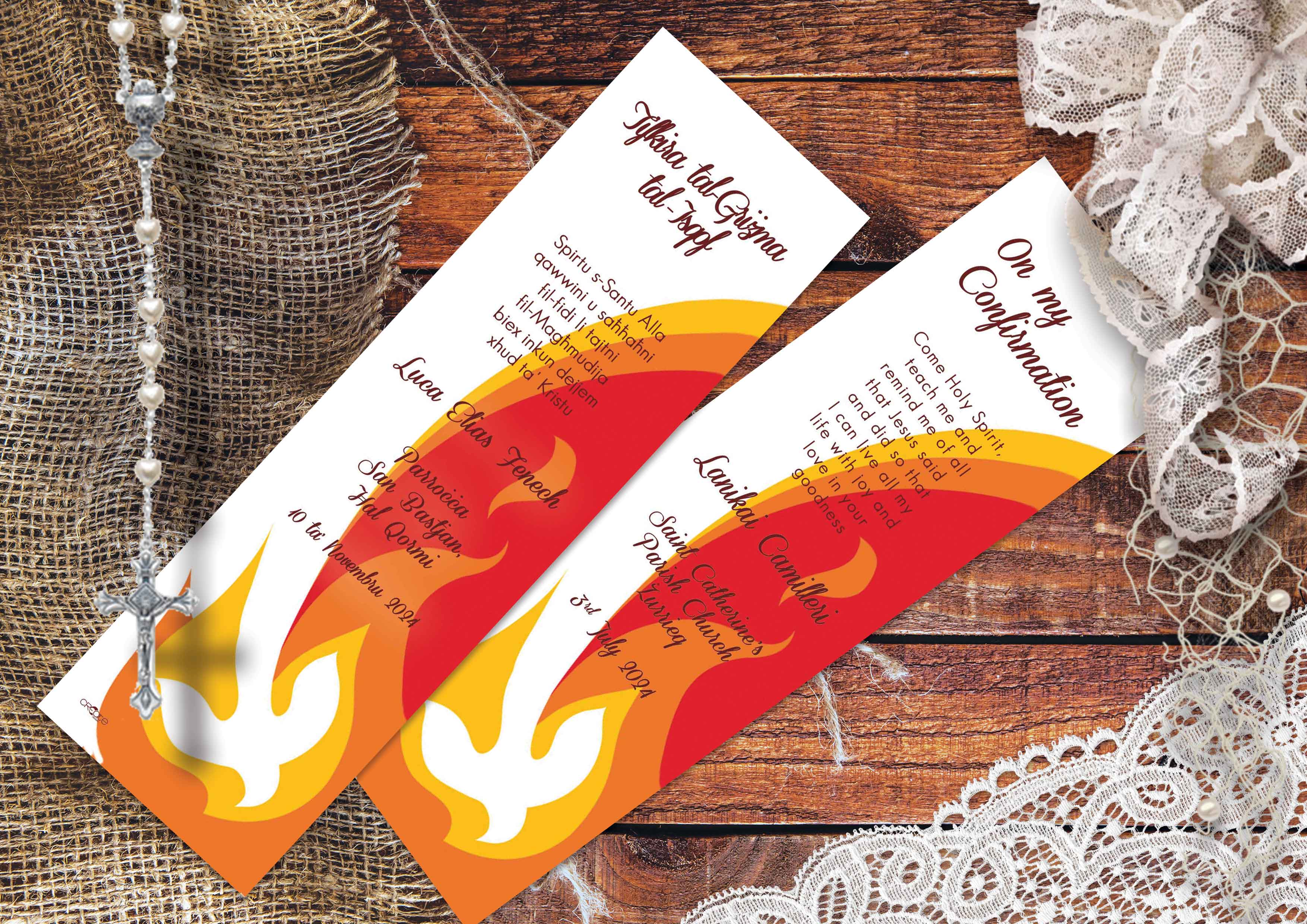 Holy Confirmation Bookmark (Design 5) – Create Designs Malta