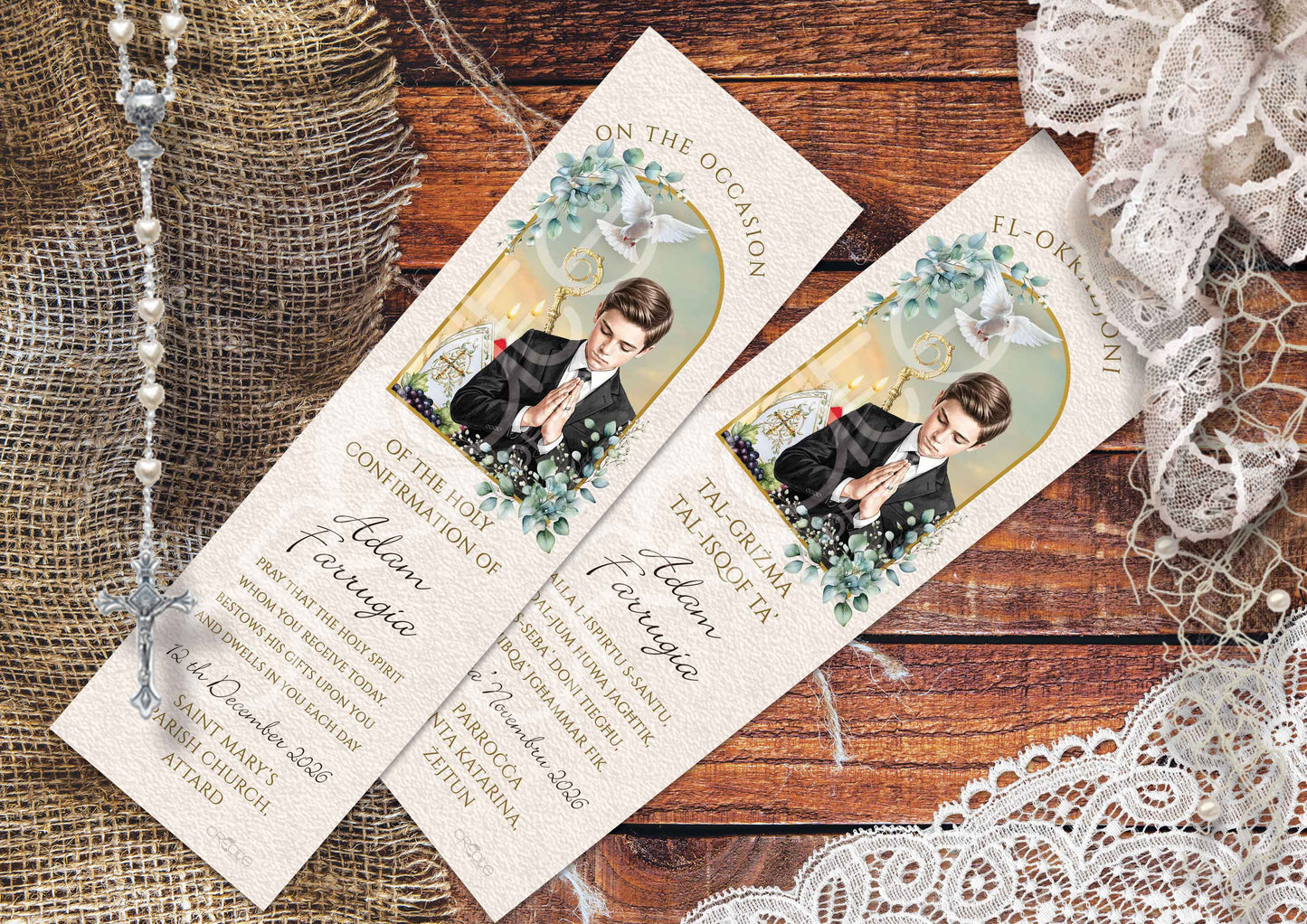 Holy Confirmation Bookmark (Design 26)