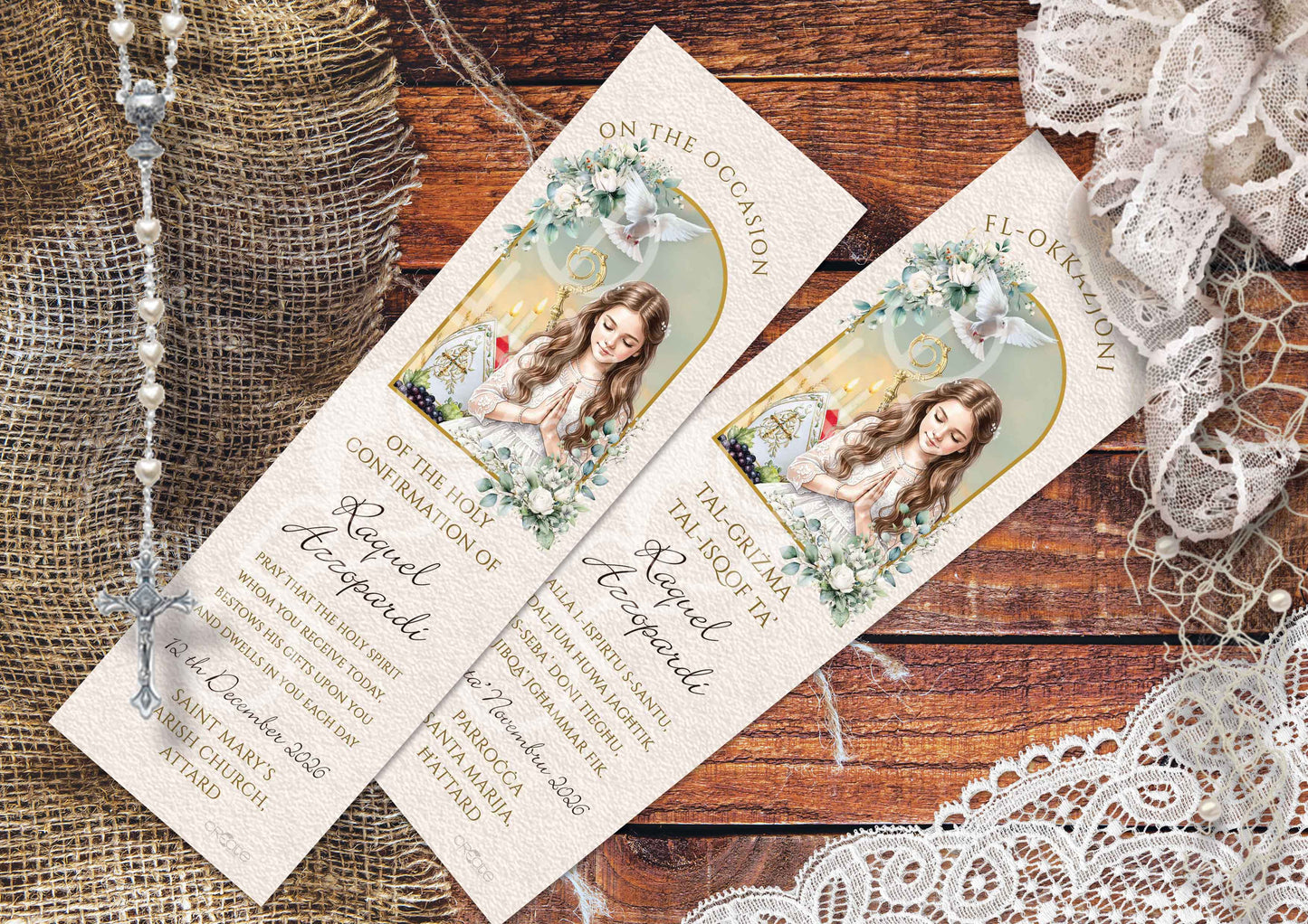 Holy Confirmation Bookmark (Design 26)