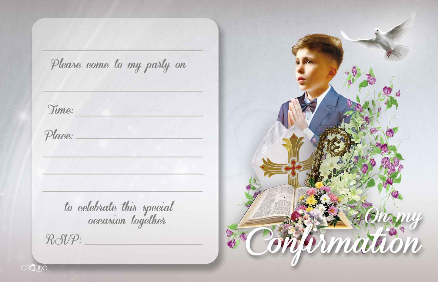 Holy Confirmation Invites Design 13 (Open)