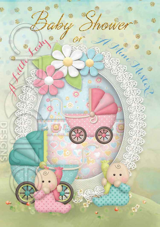 Baby shower card in English