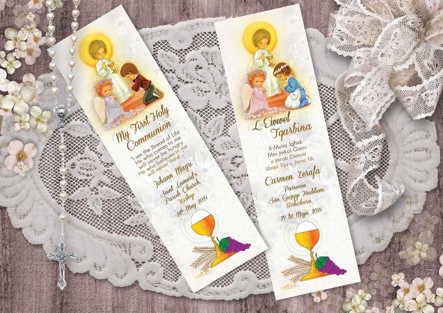 Holy Communion Bookmark for a boy or girl with chalice