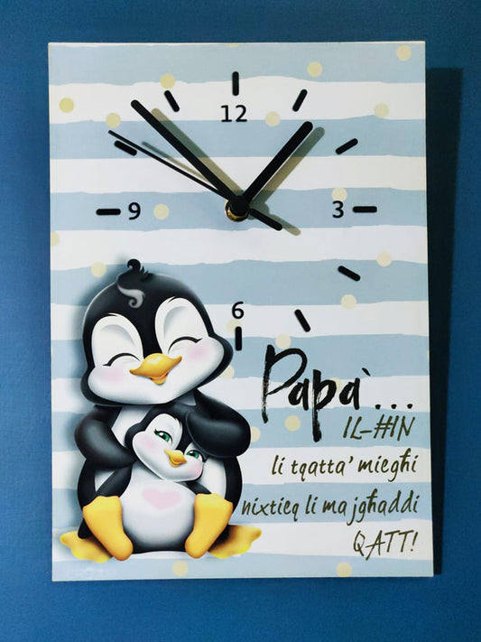 Clock for father (from children with Penguin)