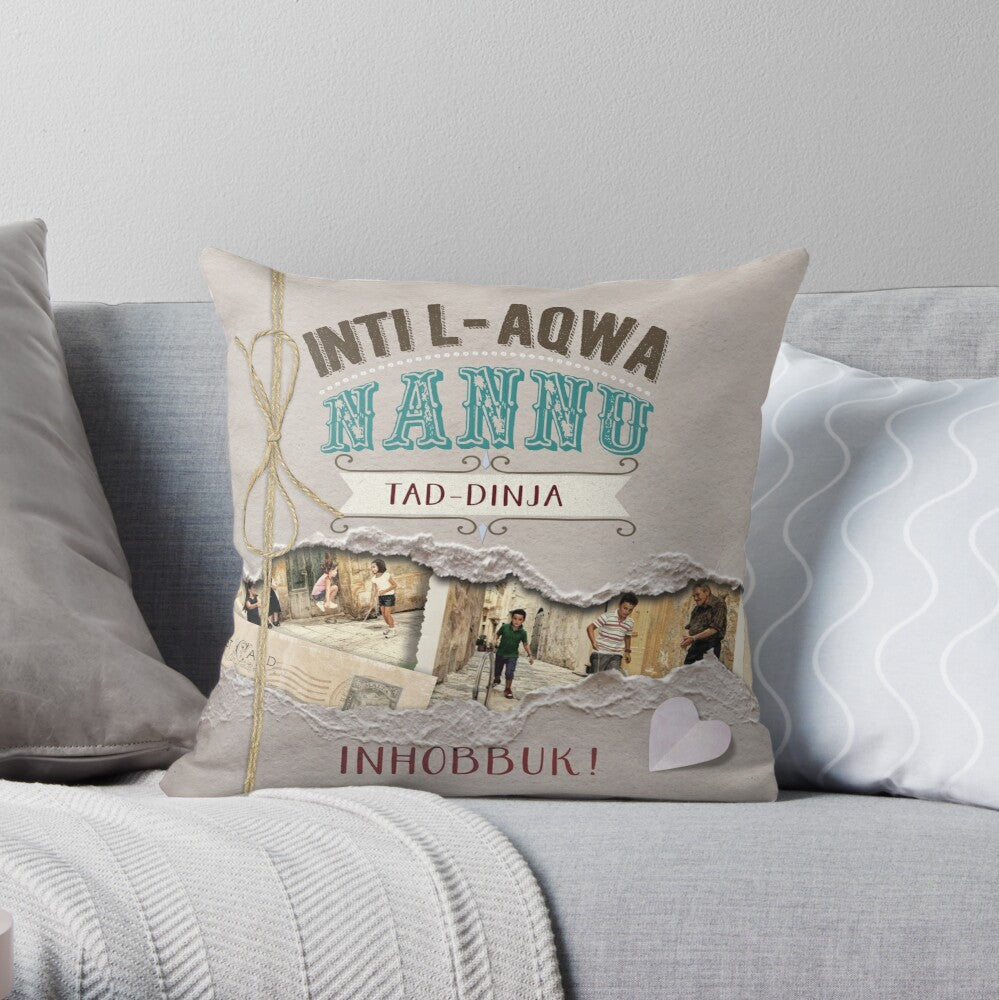 Cushion to the father (for grandfather on background of chopped paper)