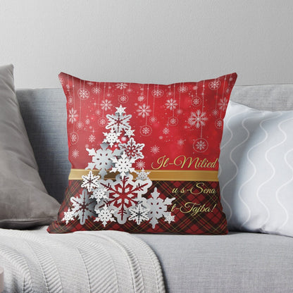 Christmas cushion (with a Christmas tree on a red background)
