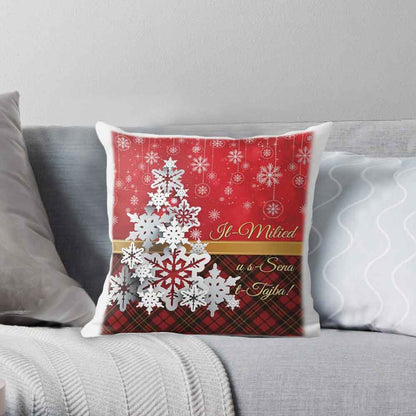 Christmas cushion (with a Christmas tree on a red background)