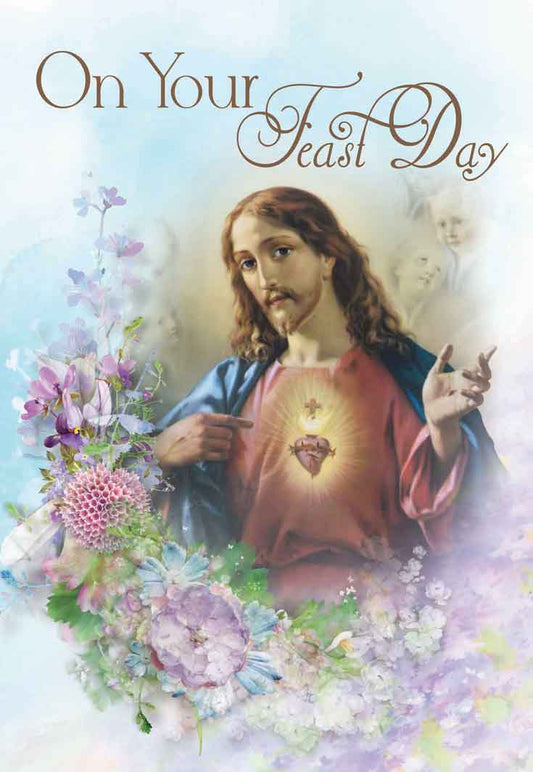 Religious card in English 'Happy Feast'