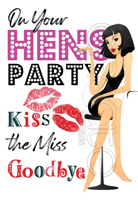 Hens Party Card (Kiss The Miss)